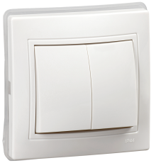 KVARTA Выключатель 2-клавишный ВС10-2-0-КБ-44 10А IP44 белый