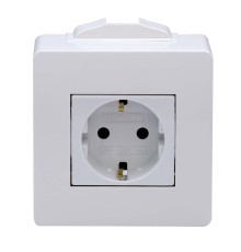 Dkc 10482 Коробка в сборе с силовой розеткой, белая