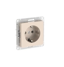 ATLASDESIGN РОЗЕТКА с заземлением, 16А, быстрозажимные клеммы, БЕЖЕВЫЙ