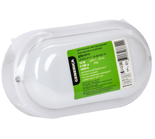 Iek LDPO0-0111-10-40-K01-G Светильник LED ДПО 0111 10Вт IP65 4000К овал GENERICA
