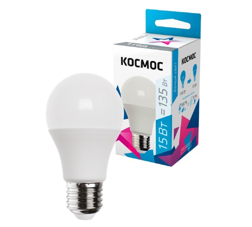 Лампа светодиодная LED 15Вт 220В Е27 D60х108 4500 белый A60
