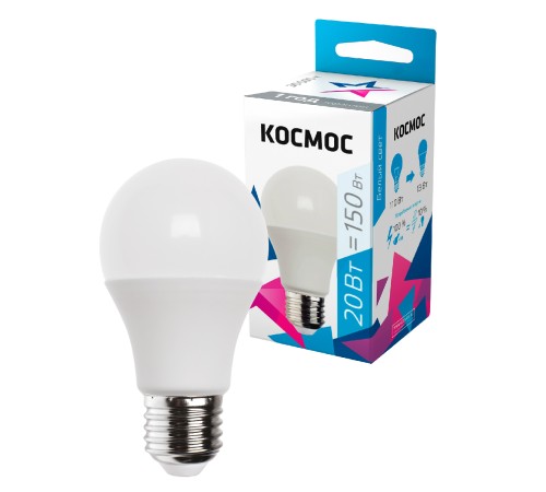 Лампа светодиодная LED 20Вт 220В Е27 D60х118 белыйA60