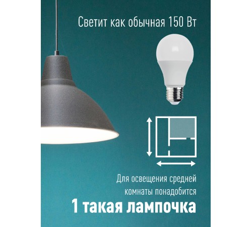Лампа светодиодная LED 20Вт 220В Е27 D60х118 белыйA60