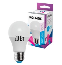 Лампа светодиодная LED 20Вт 220В Е27 D60х118 6500К холодный A60