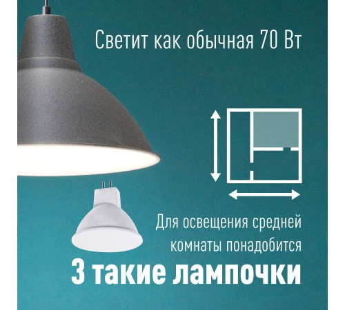 Лампа светодиодная LED 8.5Вт JCDR 220В GU5.3 D50x45 4500K белый 720 лм