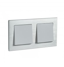 Systeme electric ATN312102 Рамка 2-постовая ATLASDESIGN NATURE, МЕТАЛЛ СЕРЕБРО