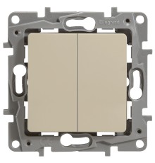 ETIKA Переключатель 2кл. 10AX, сл.кость Legrand 672312