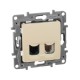 Legrand 672352 Двойная розетка RJ11 + RJ45 - категория 5 - UTP - Etika - слоновая кость