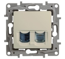 Legrand 672352 Двойная розетка RJ11 + RJ45 - категория 5 - UTP - Etika - слоновая кость