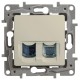 Legrand 672352 Двойная розетка RJ11 + RJ45 - категория 5 - UTP - Etika - слоновая кость