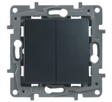 ETIKA Переключатель 2клавишный 10AX, антрацит Legrand 672612