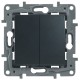 ETIKA Переключатель 2клавишный 10AX, антрацит Legrand 672612