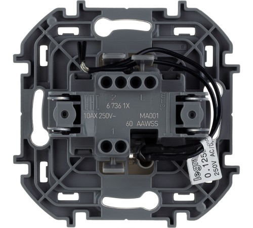 Legrand 673611 Выключатель одноклавишный с подсветкой/индикацией - INSPIRIA - 10 AX - 250 В~ - слоновая кость