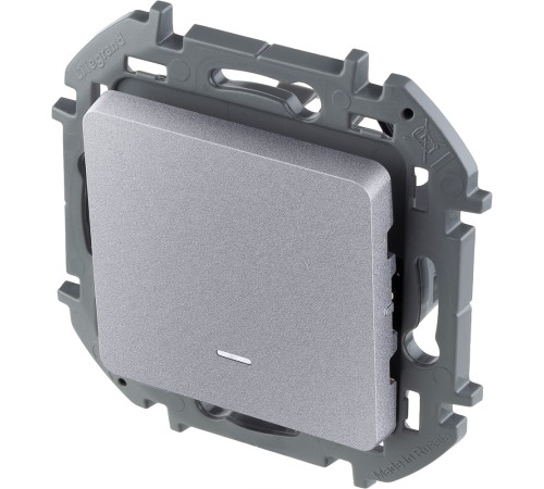 Legrand 673612 Выключатель одноклавишный с подсветкой/индикацией - INSPIRIA - 10 AX - 250 В~ - алюминий
