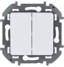 Legrand 673620 Выключатель двухклавишный - INSPIRIA - 10 AX - 250 В~ - белый