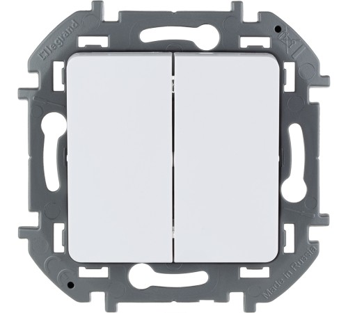 Legrand 673620 Выключатель двухклавишный - INSPIRIA - 10 AX - 250 В~ - белый Legrand 673620 Выключатель двухклавишный - INSPIRIA - 10 AX - 250 В~ - белый