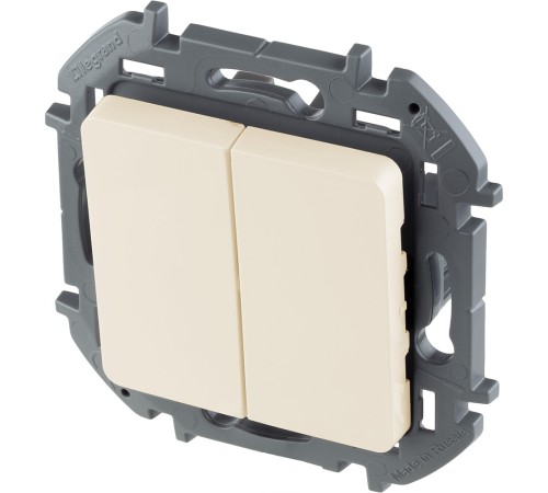 Legrand 673621 Выключатель двухклавишный - INSPIRIA - 10 AX - 250 В~ - слоновая кость Legrand 673621 Выключатель двухклавишный - INSPIRIA - 10 AX - 250 В~ - слоновая кость