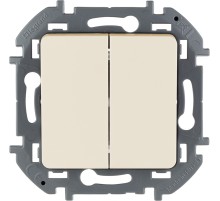Legrand 673621 Выключатель двухклавишный - INSPIRIA - 10 AX - 250 В~ - слоновая кость