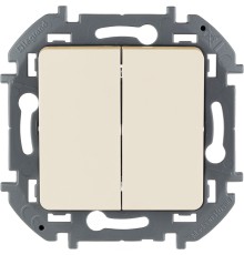 Legrand 673621 Выключатель двухклавишный - INSPIRIA - 10 AX - 250 В~ - слоновая кость