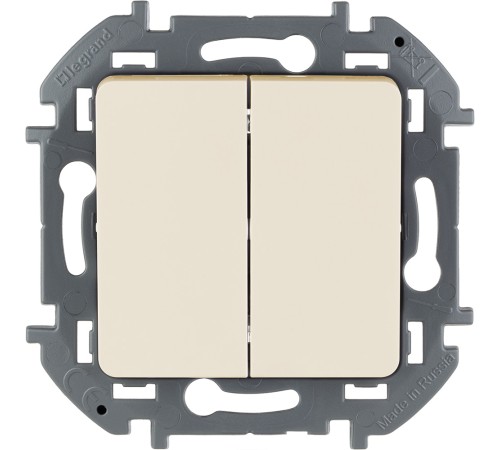 Legrand 673621 Выключатель двухклавишный - INSPIRIA - 10 AX - 250 В~ - слоновая кость Legrand 673621 Выключатель двухклавишный - INSPIRIA - 10 AX - 250 В~ - слоновая кость