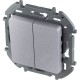 Legrand 673622 Выключатель двухклавишный - INSPIRIA - 10 AX - 250 В~ - алюминий