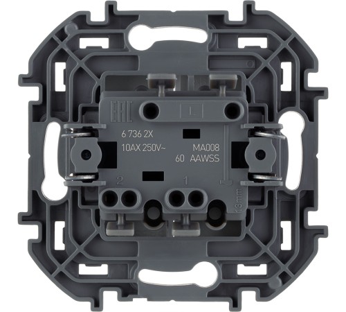 Legrand 673622 Выключатель двухклавишный - INSPIRIA - 10 AX - 250 В~ - алюминий Legrand 673622 Выключатель двухклавишный - INSPIRIA - 10 AX - 250 В~ - алюминий