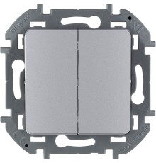 Legrand 673622 Выключатель двухклавишный - INSPIRIA - 10 AX - 250 В~ - алюминий