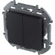 Legrand 673623 Выключатель двухклавишный - INSPIRIA - 10 AX - 250 В~ - антрацит