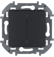 Legrand 673623 Выключатель двухклавишный - INSPIRIA - 10 AX - 250 В~ - антрацит