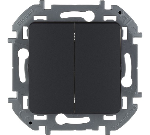Legrand 673623 Выключатель двухклавишный - INSPIRIA - 10 AX - 250 В~ - антрацит Legrand 673623 Выключатель двухклавишный - INSPIRIA - 10 AX - 250 В~ - антрацит