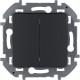 Legrand 673623 Выключатель двухклавишный - INSPIRIA - 10 AX - 250 В~ - антрацит