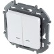 Legrand 673630 Выключатель двухклавишный с подсветкой/индикацией - INSPIRIA - 10 AX - 250 В~ - белый