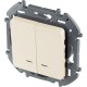 Legrand 673631 Выключатель двухклавишный с подсветкой/индикацией - INSPIRIA - 10 AX - 250 В~ - слоновая кость