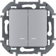Legrand 673632 Выключатель двухклавишный с подсветкой/индикацией - INSPIRIA - 10 AX - 250 В~ - алюминий