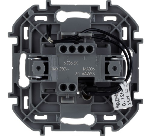 Legrand 673660 Переключатель одноклавишный с подсветкой/индикацией - INSPIRIA - 10 AX - 250 В~ - белый