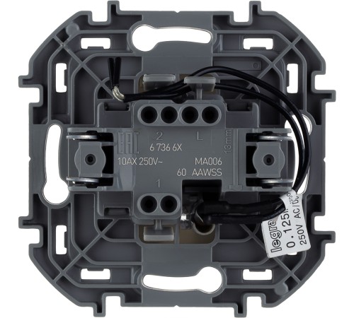 Legrand 673661 Переключатель одноклавишный с подсветкой/индикацией - INSPIRIA - 10 AX - 250 В~ - слоновая кость