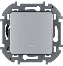 Legrand 673662 Переключатель одноклавишный с подсветкой/индикацией - INSPIRIA - 10 AX - 250 В~ - алюминий