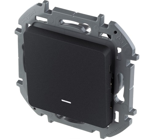 Legrand 673663 Переключатель одноклавишный с подсветкой/индикацией - INSPIRIA - 10 AX - 250 В~ - антрацит