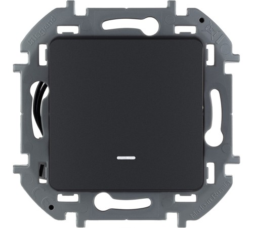 Legrand 673663 Переключатель одноклавишный с подсветкой/индикацией - INSPIRIA - 10 AX - 250 В~ - антрацит