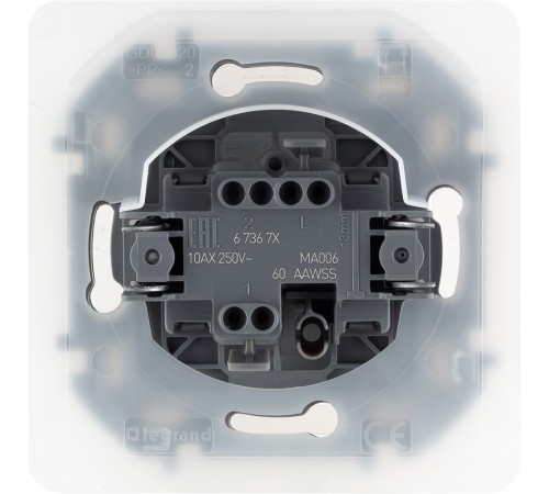 Legrand 673672 Переключатель IP44 - INSPIRIA - 10 AX - 250 В~ - алюминий