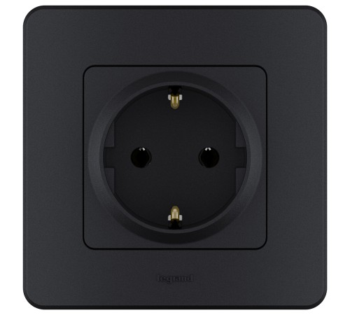 Legrand 673723 Розетка 2К+З - немецкий стандарт - 16 А - 250 В~ - INSPIRIA - антрацит Legrand 673723 Розетка 2К+З - немецкий стандарт - 16 А - 250 В~ - INSPIRIA - антрацит