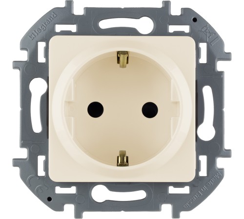 Legrand 673731 Розетка 2К+З со шторками немецкий стандарт 16 А 250 В~ INSPIRIA слоновая кость
