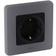 Legrand 673733 Розетка 2К+З со шторками немецкий стандарт 16 А 250 В~ INSPIRIA антрацит