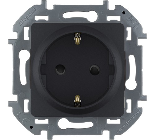 Legrand 673733 Розетка 2К+З со шторками немецкий стандарт 16 А 250 В~ INSPIRIA антрацит Legrand 673733 Розетка 2К+З со шторками немецкий стандарт 16 А 250 В~ INSPIRIA антрацит