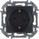 Legrand 673733 Розетка 2К+З со шторками немецкий стандарт 16 А 250 В~ INSPIRIA антрацит