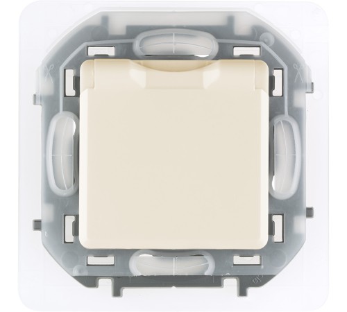 Legrand 673741 Розетка 2К+З IP 44 с откидной крышкой и шторками - немецкий стандарт - 16 А - 250 В~ - INSPIRIA - слоновая кость Legrand 673741 Розетка 2К+З IP 44 с откидной крышкой и шторками - немецкий стандарт - 16 А - 250 В~ - INSPIRIA - слоновая кость