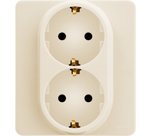Legrand 673751 Розетка 2 x 2К+З - немецкий стандарт - 16 А - 250 В~ - INSPIRIA - слоновая кость Legrand 673751 Розетка 2 x 2К+З - немецкий стандарт - 16 А - 250 В~ - INSPIRIA - слоновая кость