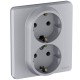 Legrand 673752 Розетка 2 x 2К+З - немецкий стандарт - 16 А - 250 В~ - INSPIRIA - алюминий