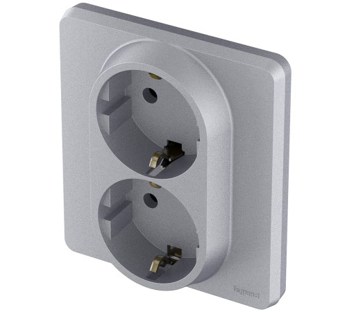 Legrand 673752 Розетка 2 x 2К+З - немецкий стандарт - 16 А - 250 В~ - INSPIRIA - алюминий Legrand 673752 Розетка 2 x 2К+З - немецкий стандарт - 16 А - 250 В~ - INSPIRIA - алюминий