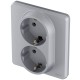 Legrand 673752 Розетка 2 x 2К+З - немецкий стандарт - 16 А - 250 В~ - INSPIRIA - алюминий